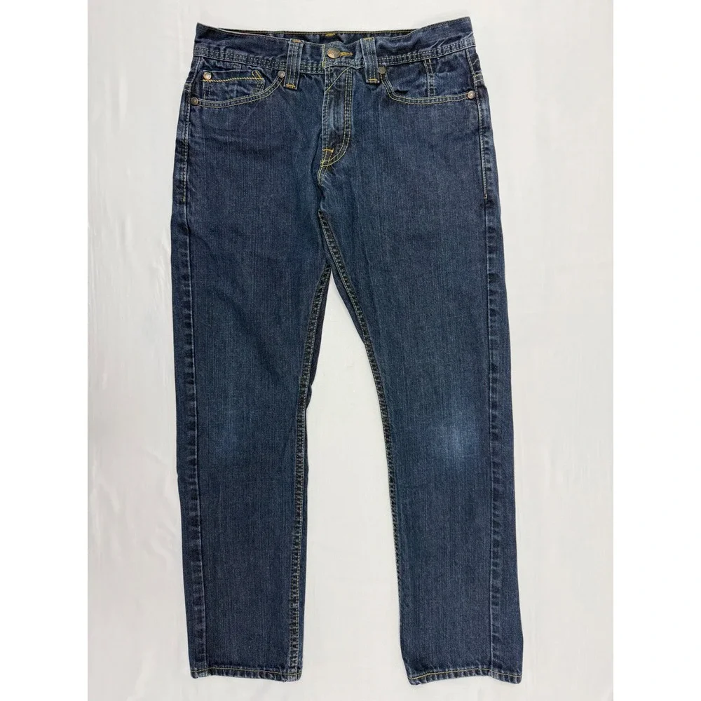 Levi's 511 Mens Skinny Fit Dark Wash Denim Jeans 32x30 Zipper‎ Rear Pockets